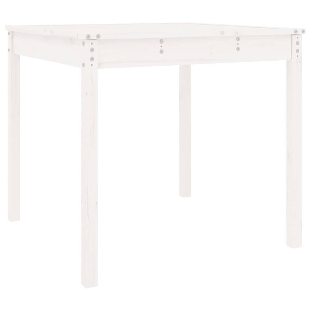 vidaXL Gartentisch Weiß 82,5x82,5x76 cm Massivholz Kiefer