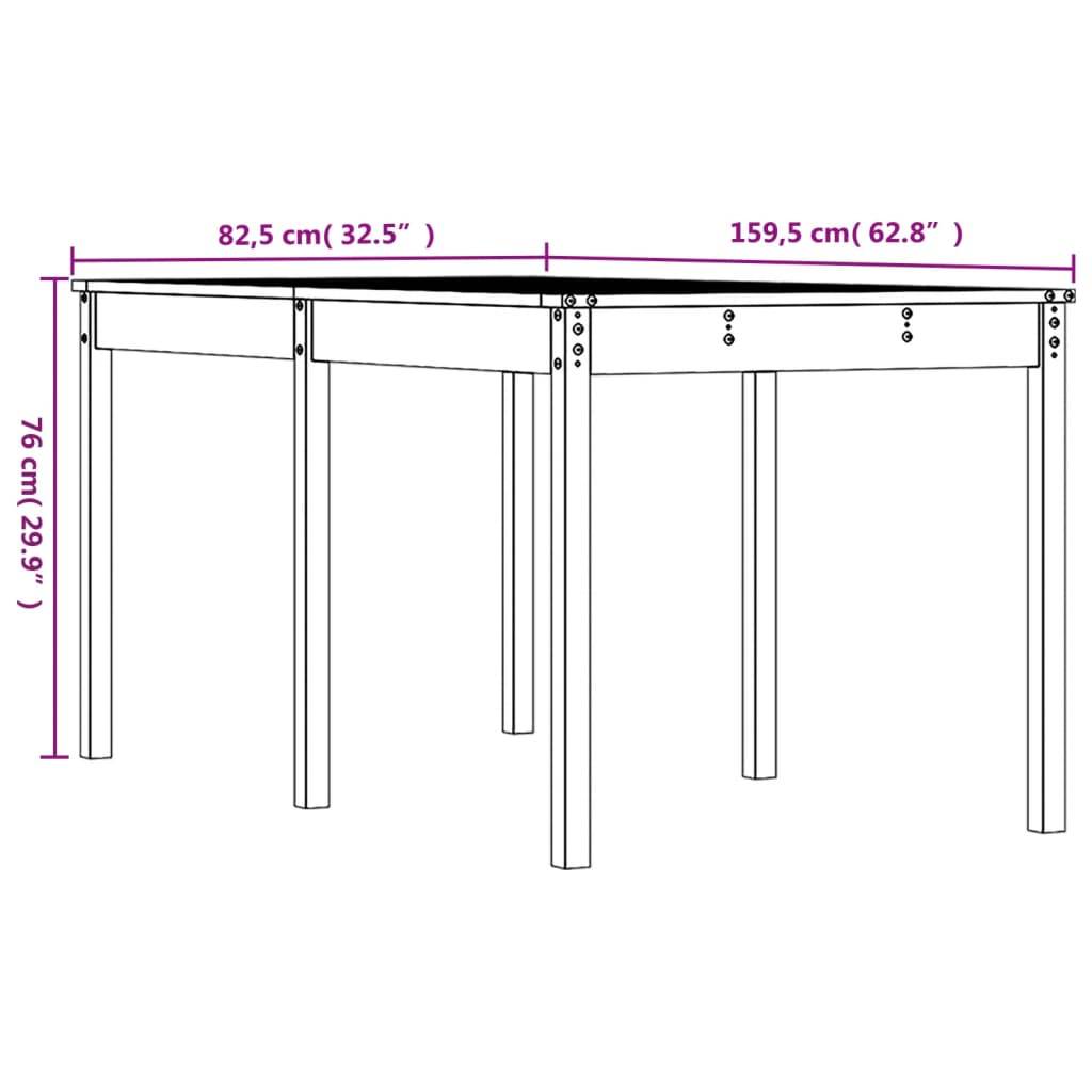 vidaXL Gartentisch 159,5x82,5x76 cm Massivholz Douglasie