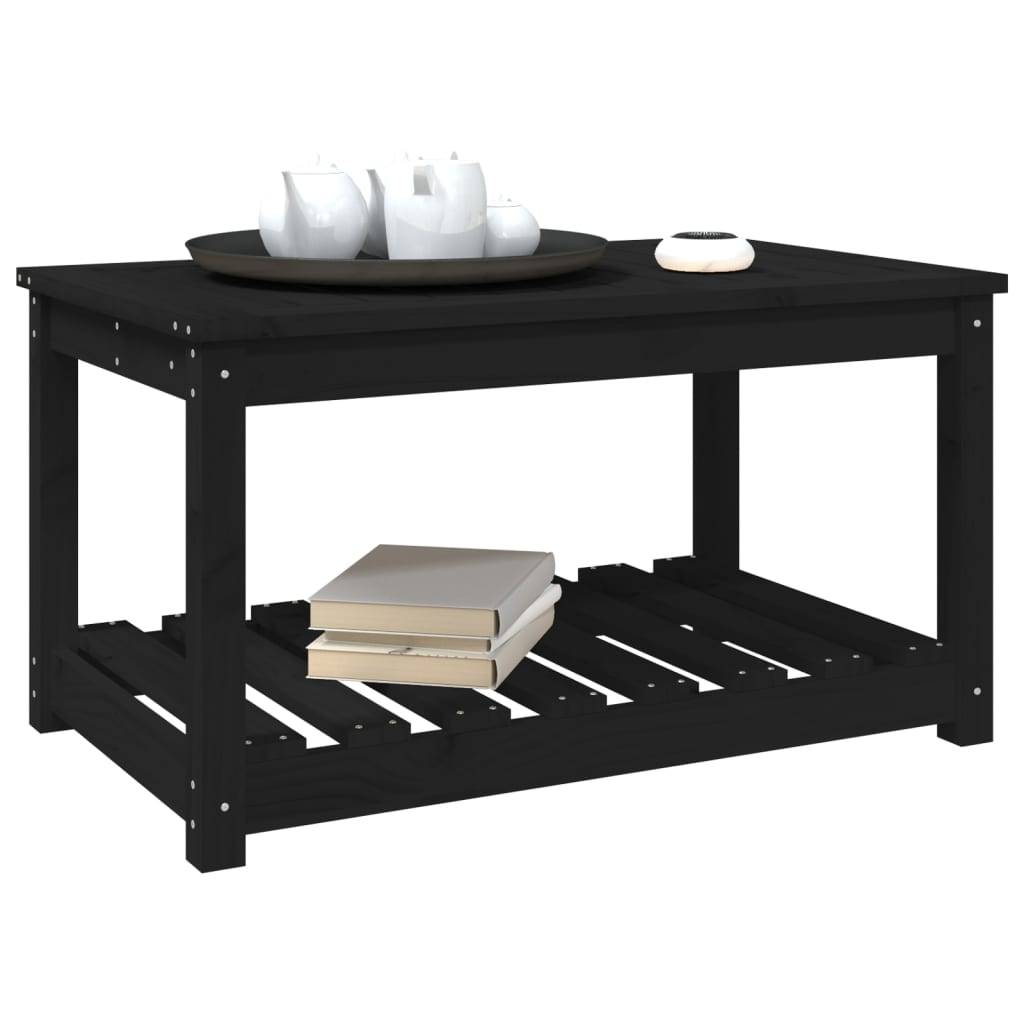 vidaXL Gartentisch Schwarz 82,5x50,5x45 cm Massivholz Kiefer