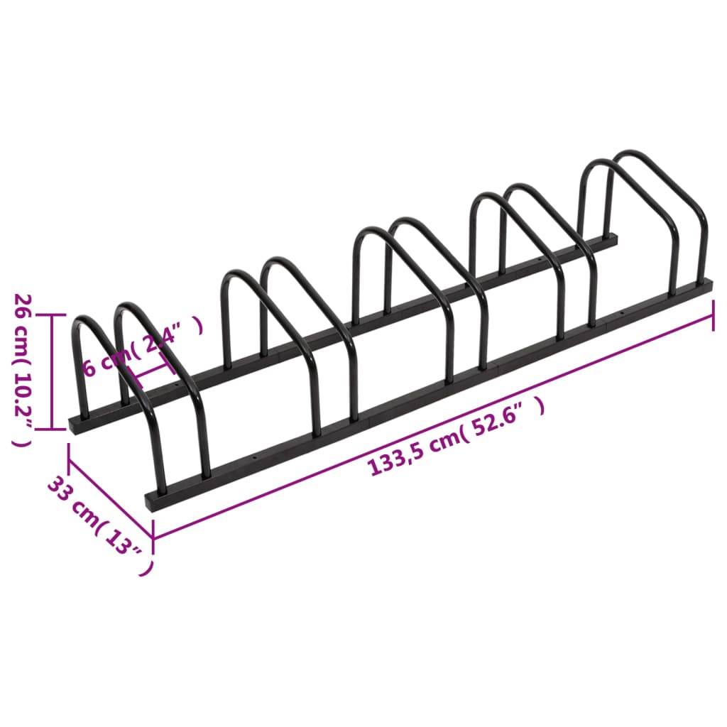 vidaXL Fahrradständer für 5 Fahrräder Schwarz Stahl