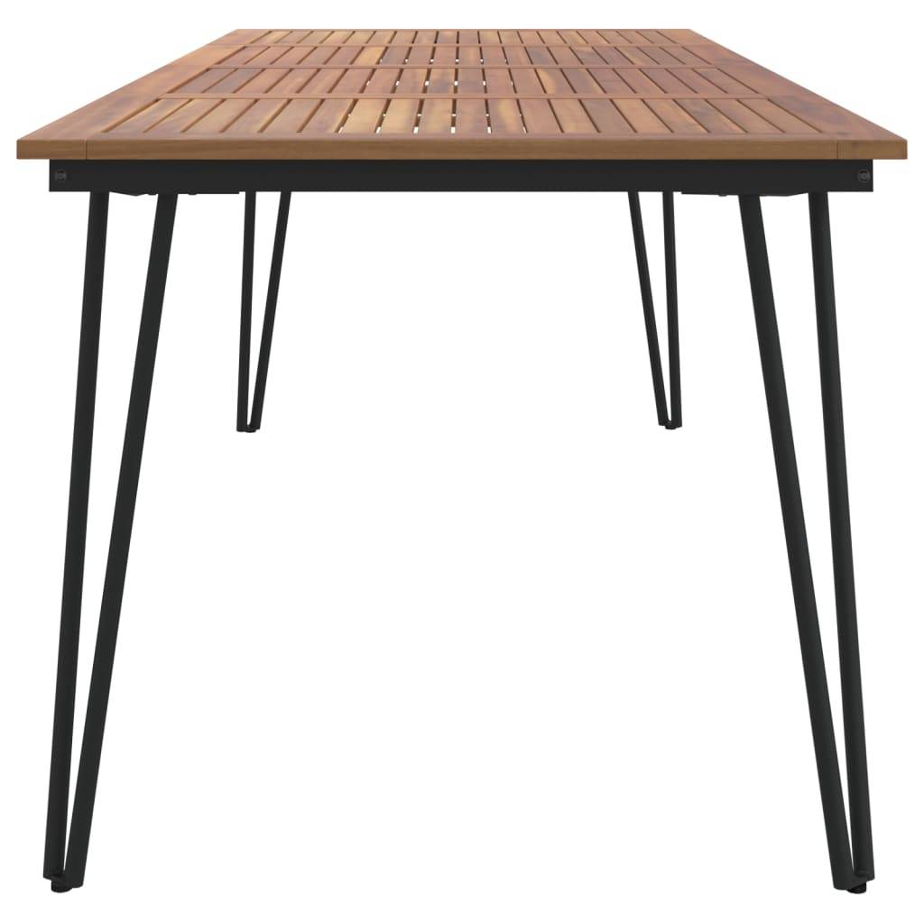 vidaXL Gartentisch Haarnadel-Tischbeine 200x90x75 cm Akazie Massivholz