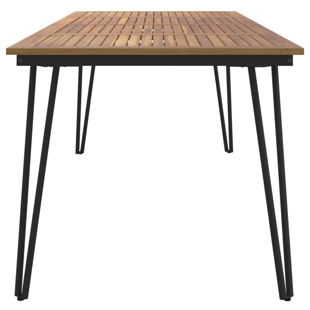 vidaXL Gartentisch Haarnadel-Tischbeine 180x90x75 cm Akazie Massivholz