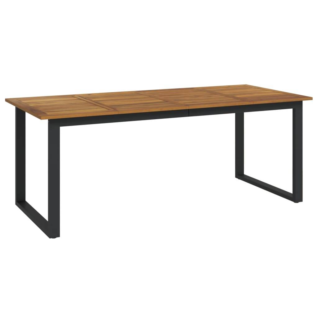 vidaXL Gartentisch mit Beinen in U-Form 200x90x75 cm Massivholz Akazie