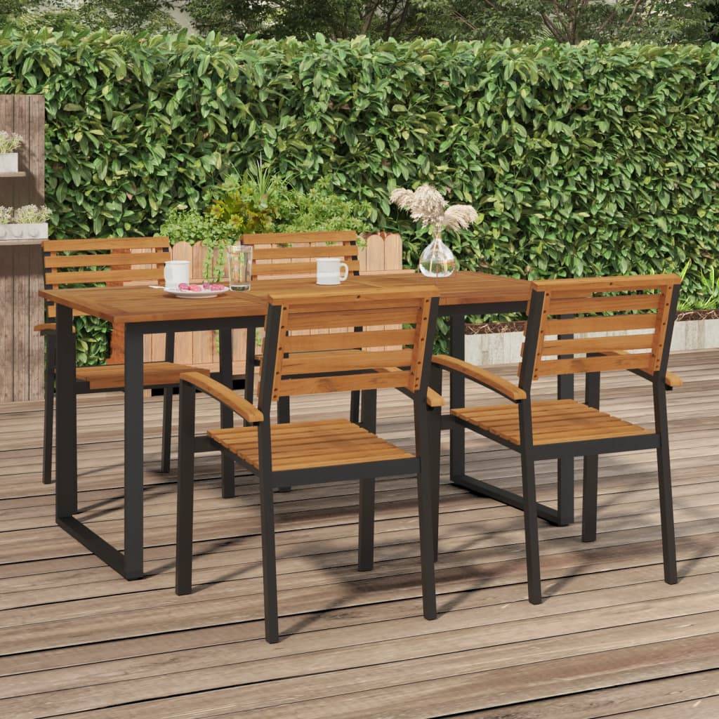 vidaXL Gartentisch mit Beinen in U-Form 160x80x75 cm Massivholz Akazie