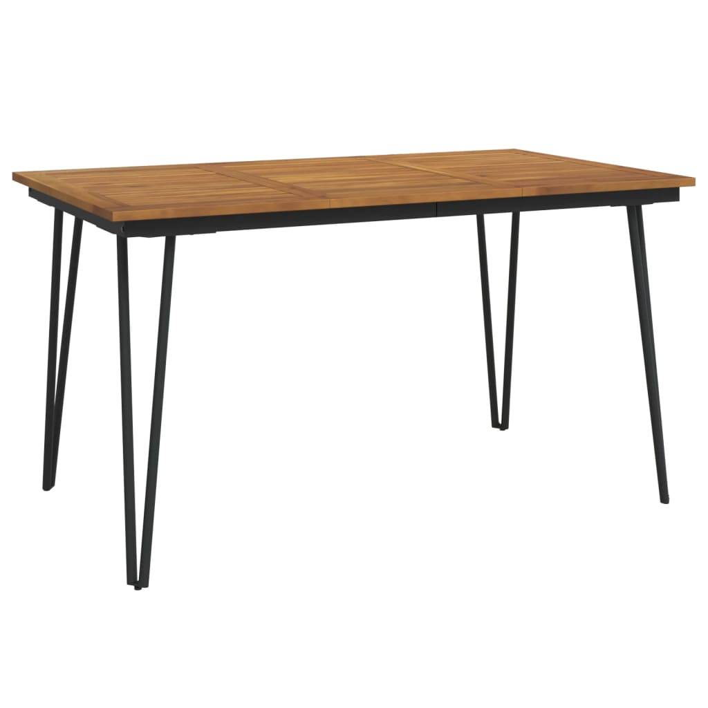 vidaXL Gartentisch mit Haarnadel-Beinen 140×80×75 cm Massivholz Akazie