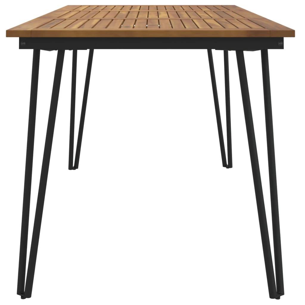 vidaXL Gartentisch mit Haarnadel-Beinen 140×80×75 cm Massivholz Akazie