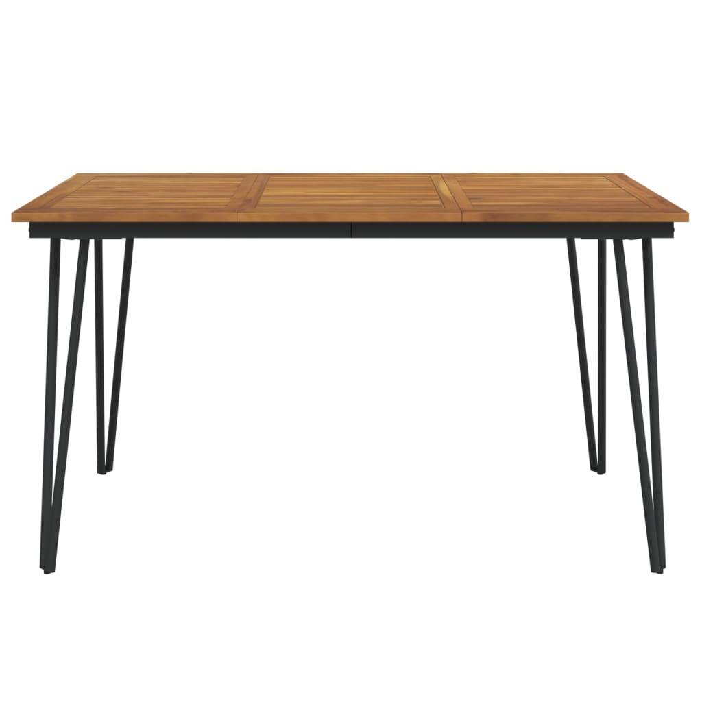 vidaXL Gartentisch mit Haarnadel-Beinen 140×80×75 cm Massivholz Akazie