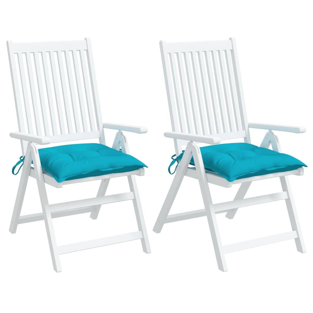 vidaXL Stuhlkissen 2 Stk. Türkis 50x50x7 cm Oxford-Gewebe