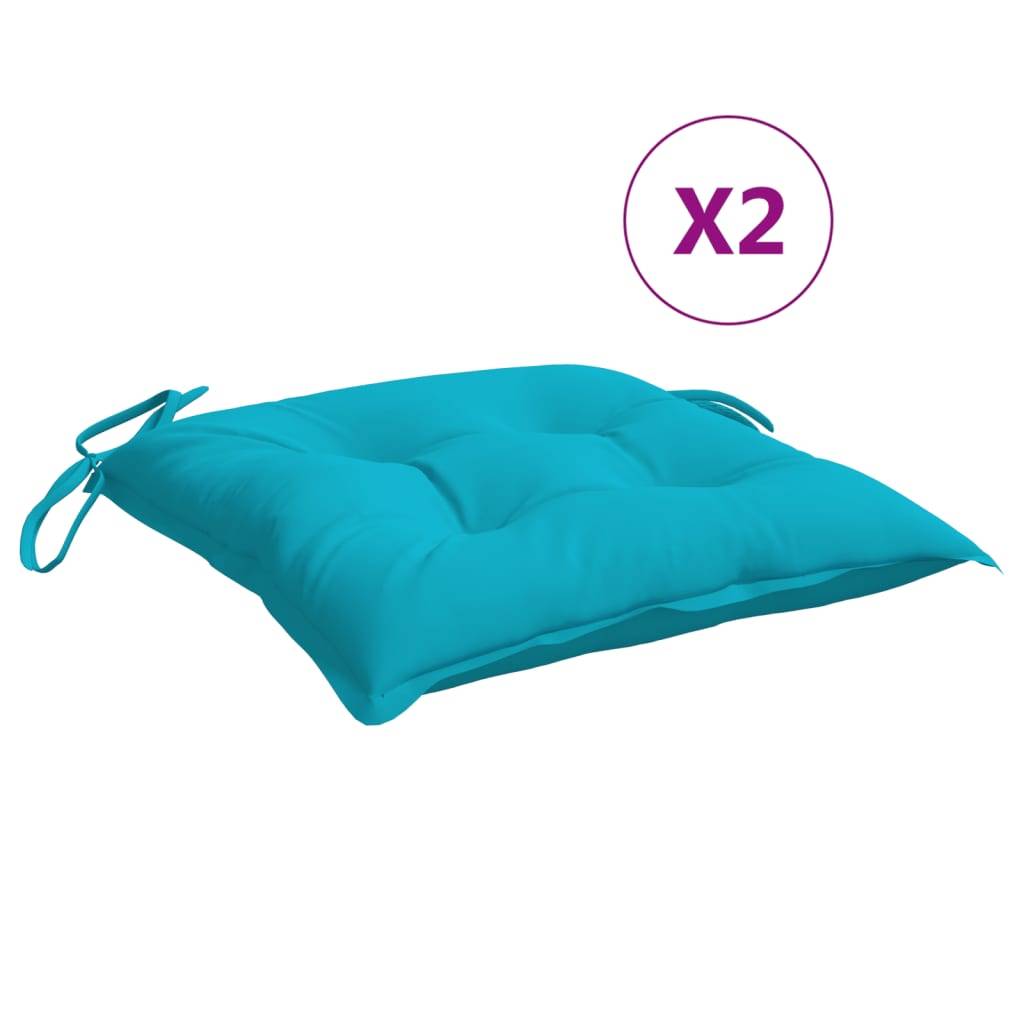 vidaXL Stuhlkissen 2 Stk. Türkis 50x50x7 cm Oxford-Gewebe