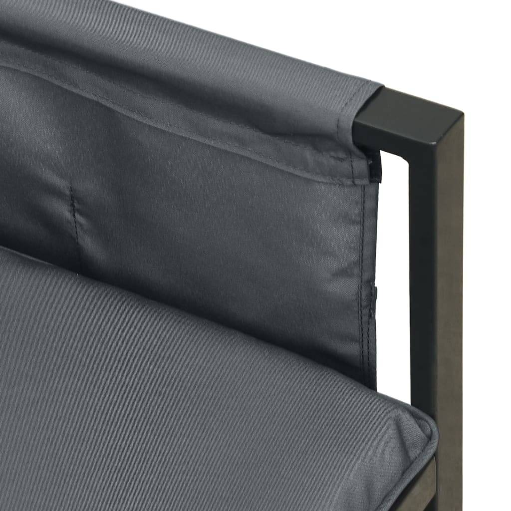 vidaXL Garten-Ecksofa Anthrazit Stahl und Textilene