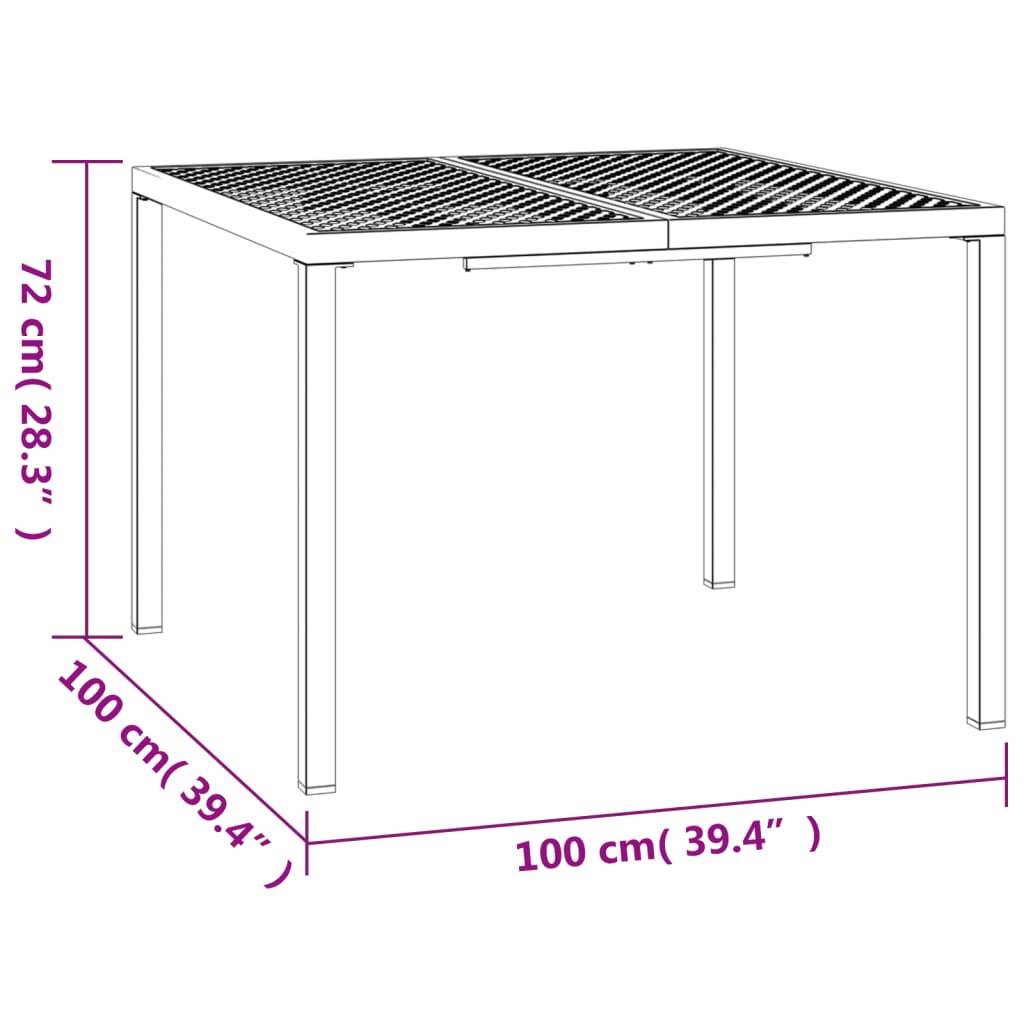 vidaXL Gartentisch Anthrazit 100x100x72 cm Stahl