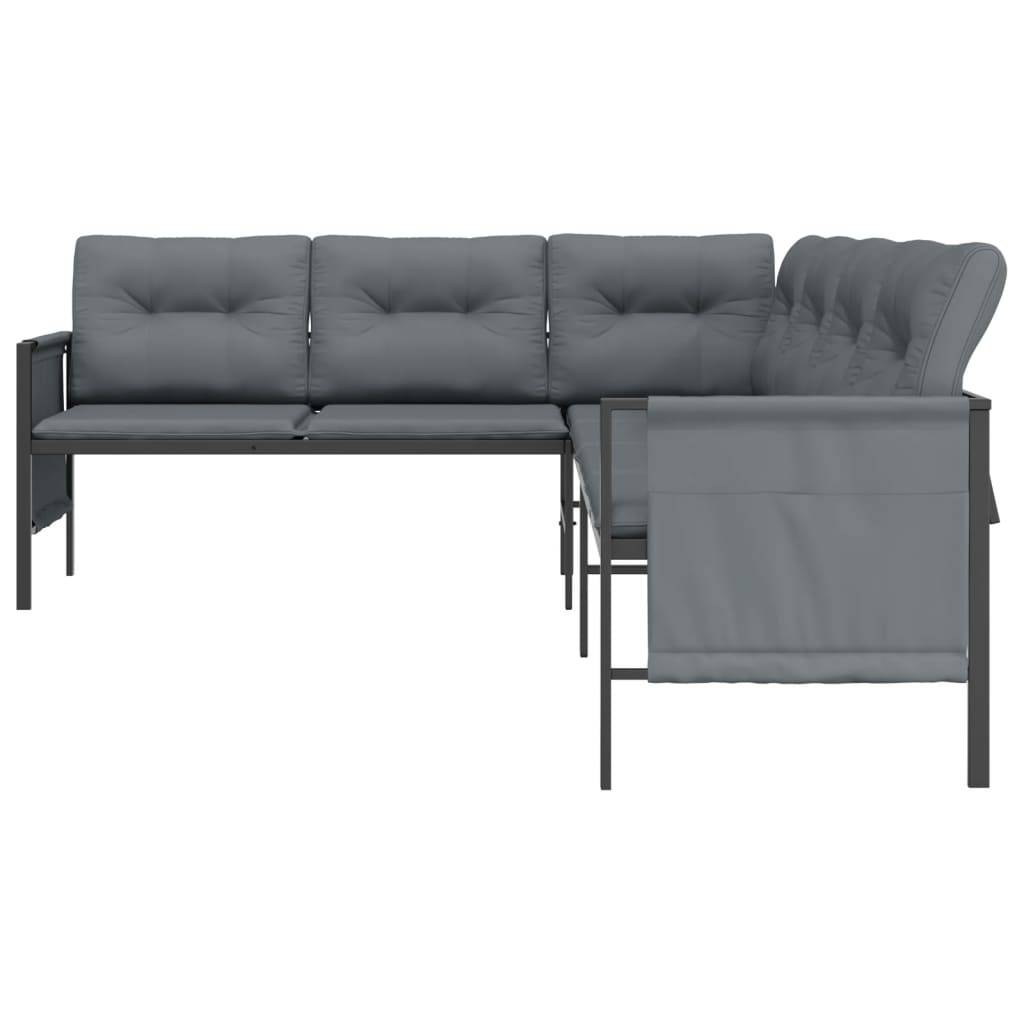 vidaXL Garten-Ecksofa Anthrazit Stahl und Textilene