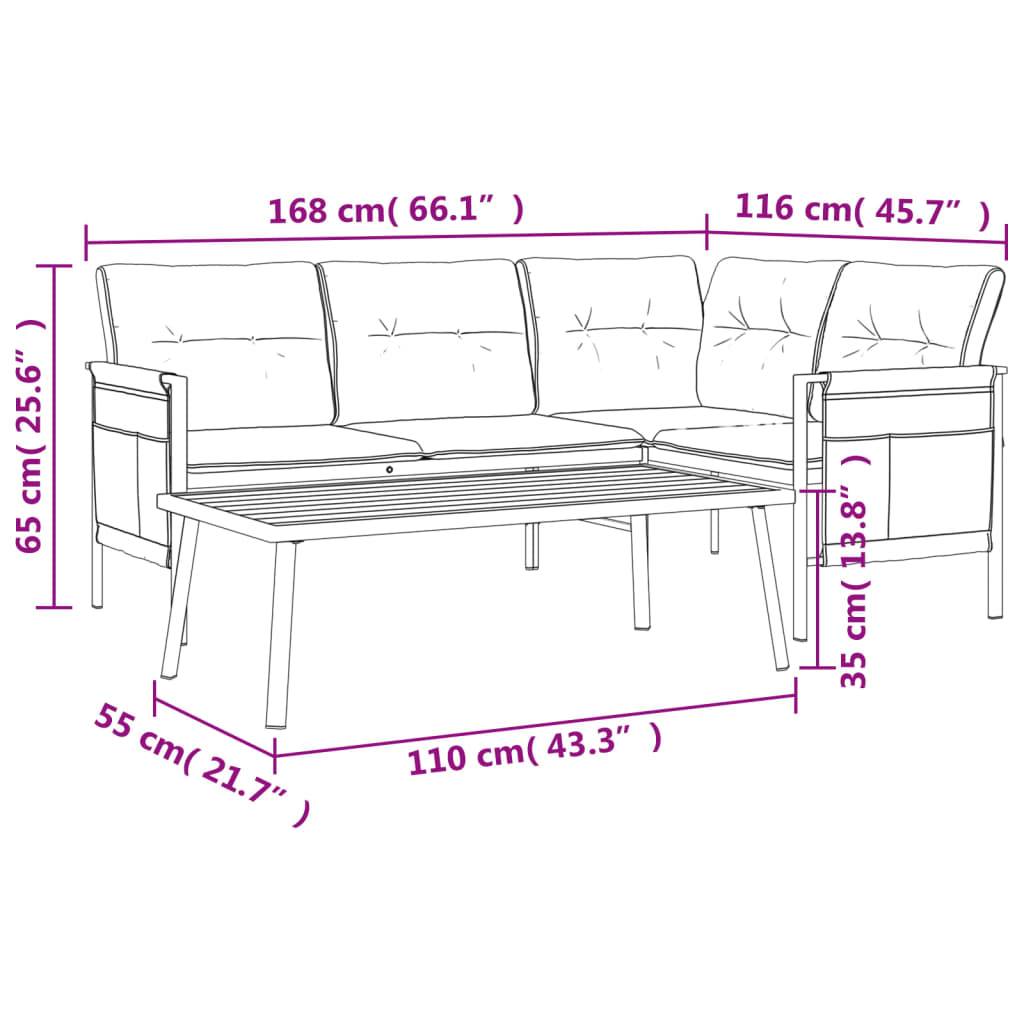vidaXL 2-tlg. Garten-Lounge-Set Anthrazit Stahl