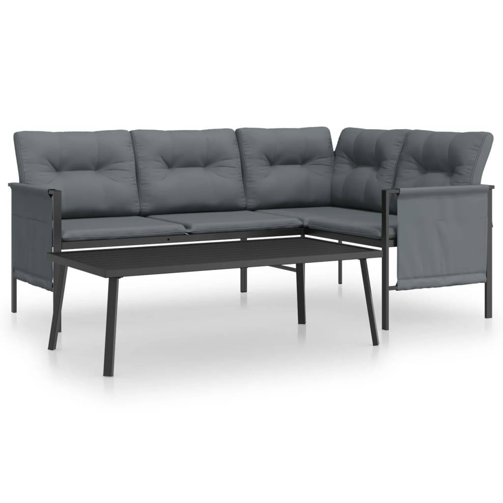 vidaXL 2-tlg. Garten-Lounge-Set Anthrazit Stahl