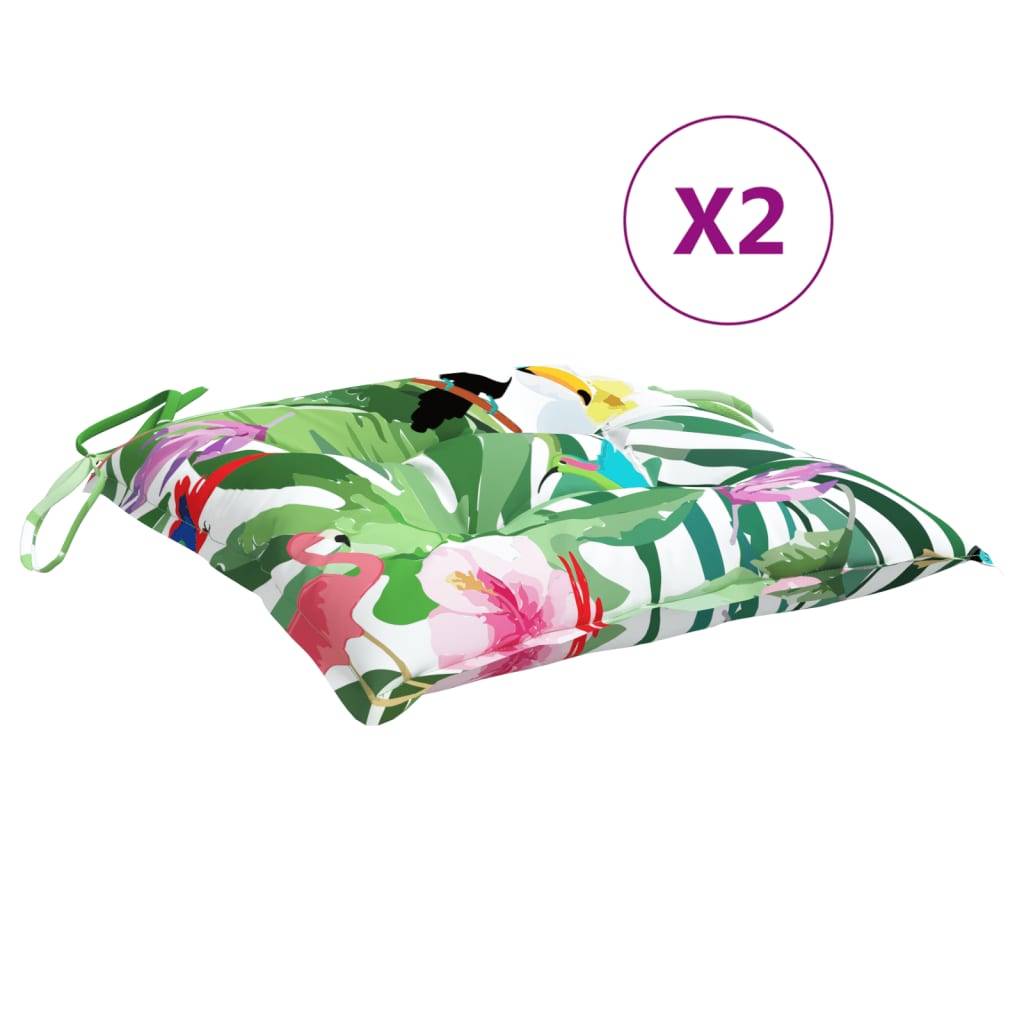 vidaXL Sitzkissen 2 Stk. Mehrfarbig 40x40x7 cm Stoff
