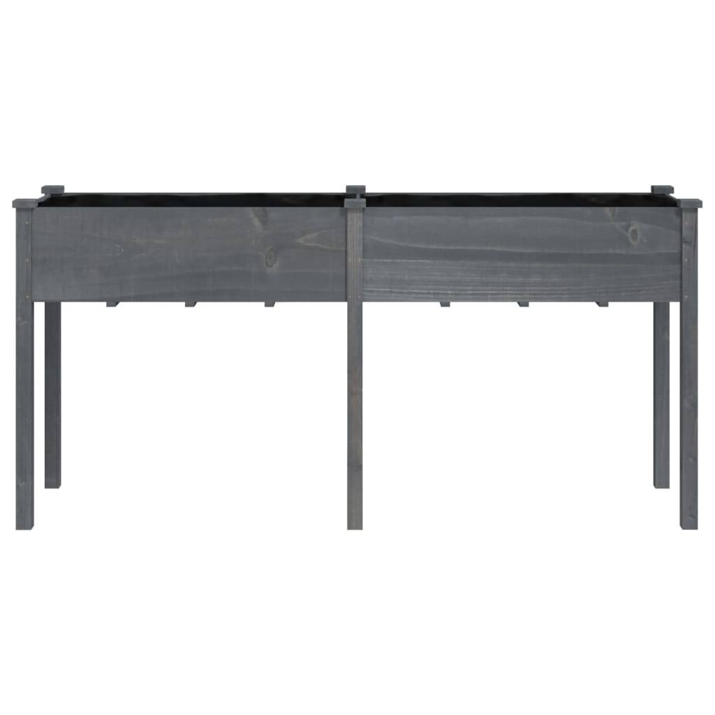 vidaXL Pflanzkübel mit Einsatz Grau 161x45x76 cm Massivholz Tanne