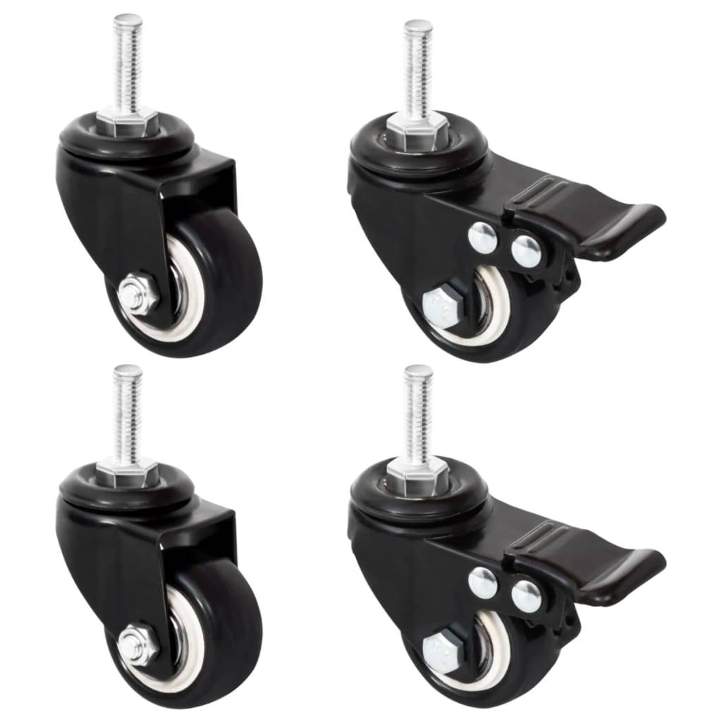 vidaXL Rollen für Pflanzkübel 4 Stk. Schwarz 8x3,5x8 cm Eisen