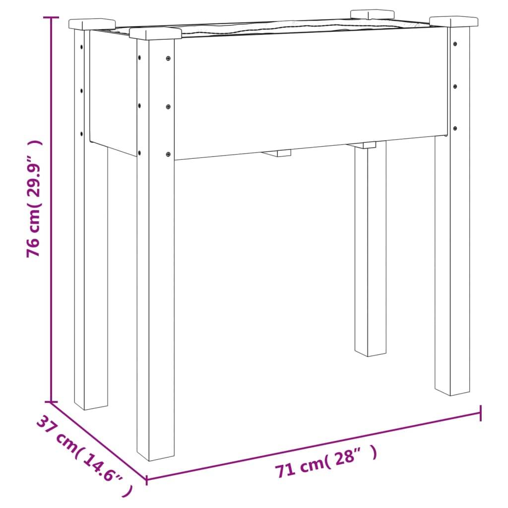 vidaXL Pflanzkübel mit Einsatz Braun 71x37x76 cm Massivholz Tanne