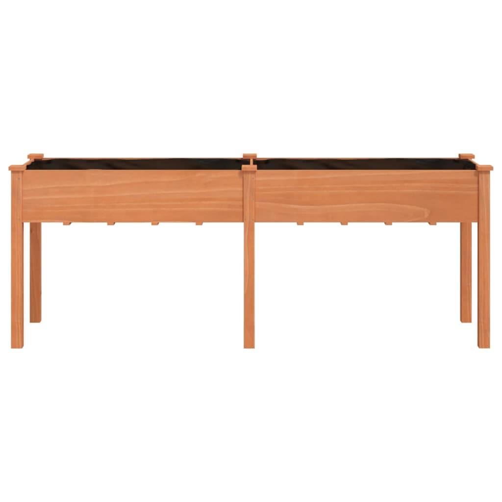 vidaXL Pflanzkübel mit Einsatz Braun 203x53x76 cm Massivholz Tanne
