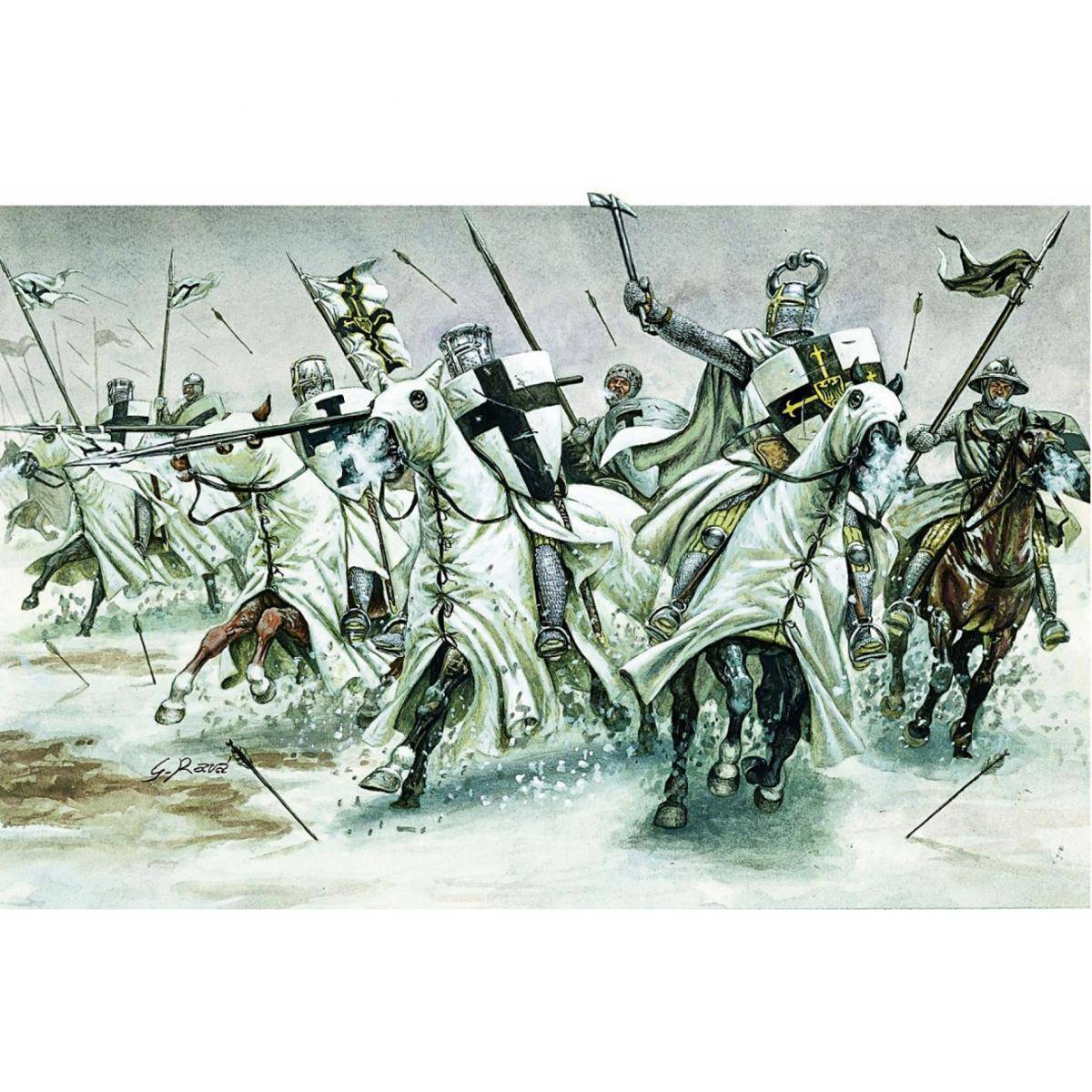 Modellbausatz,1:72 Kreuzritter 12.-13. Jahrhundert