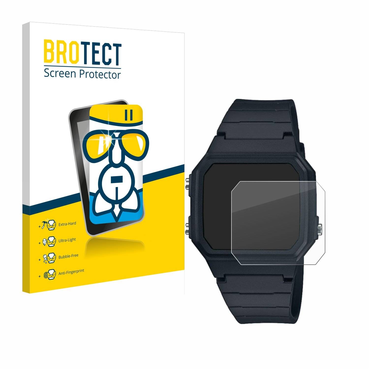 BROTECT AirGlass Glas Panzer-Folie für Casio W-217H-1AVCF -