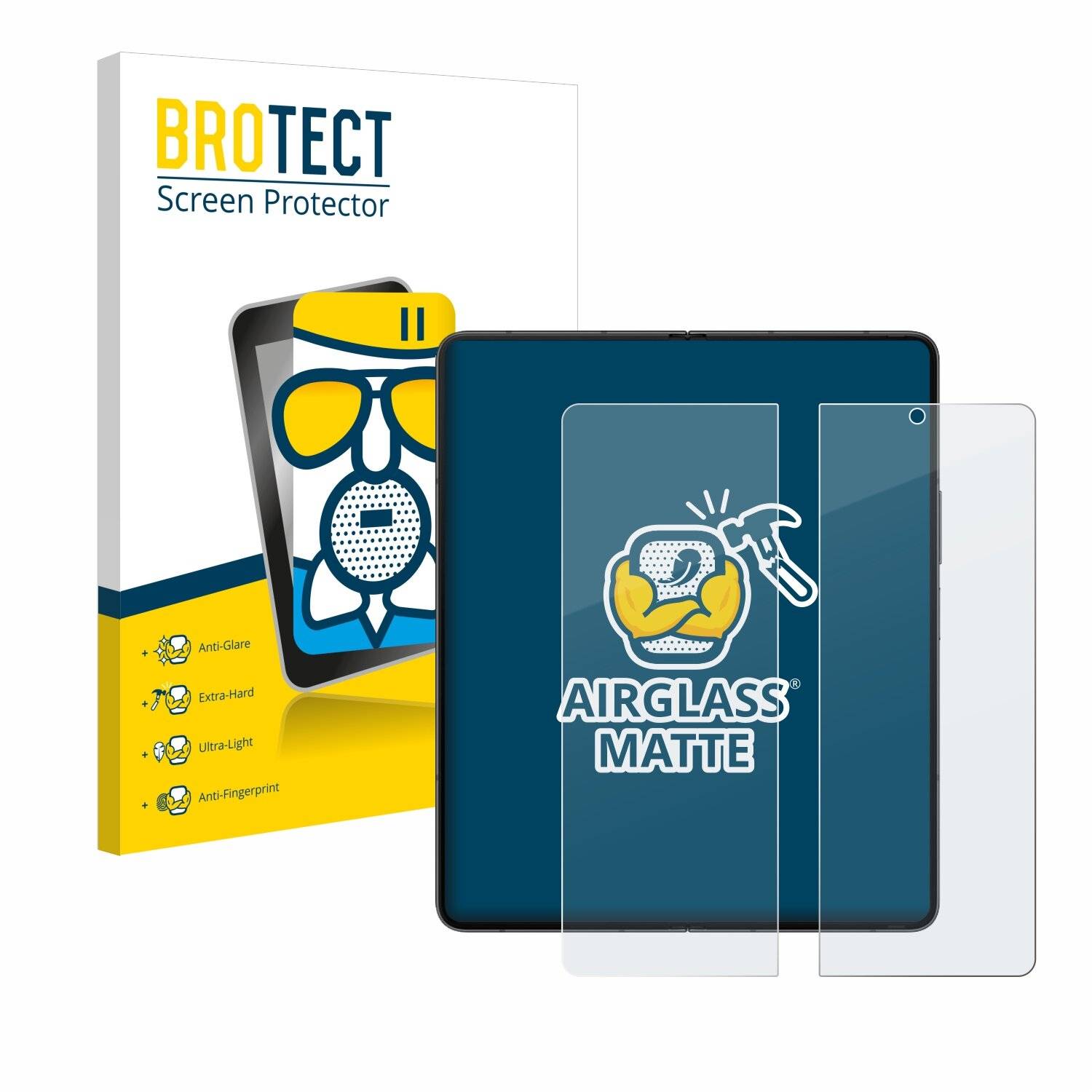 BROTECT AirGlass Matt Glas Panzer Folie für Samsung Galaxy Z Fold 5 (Inneres