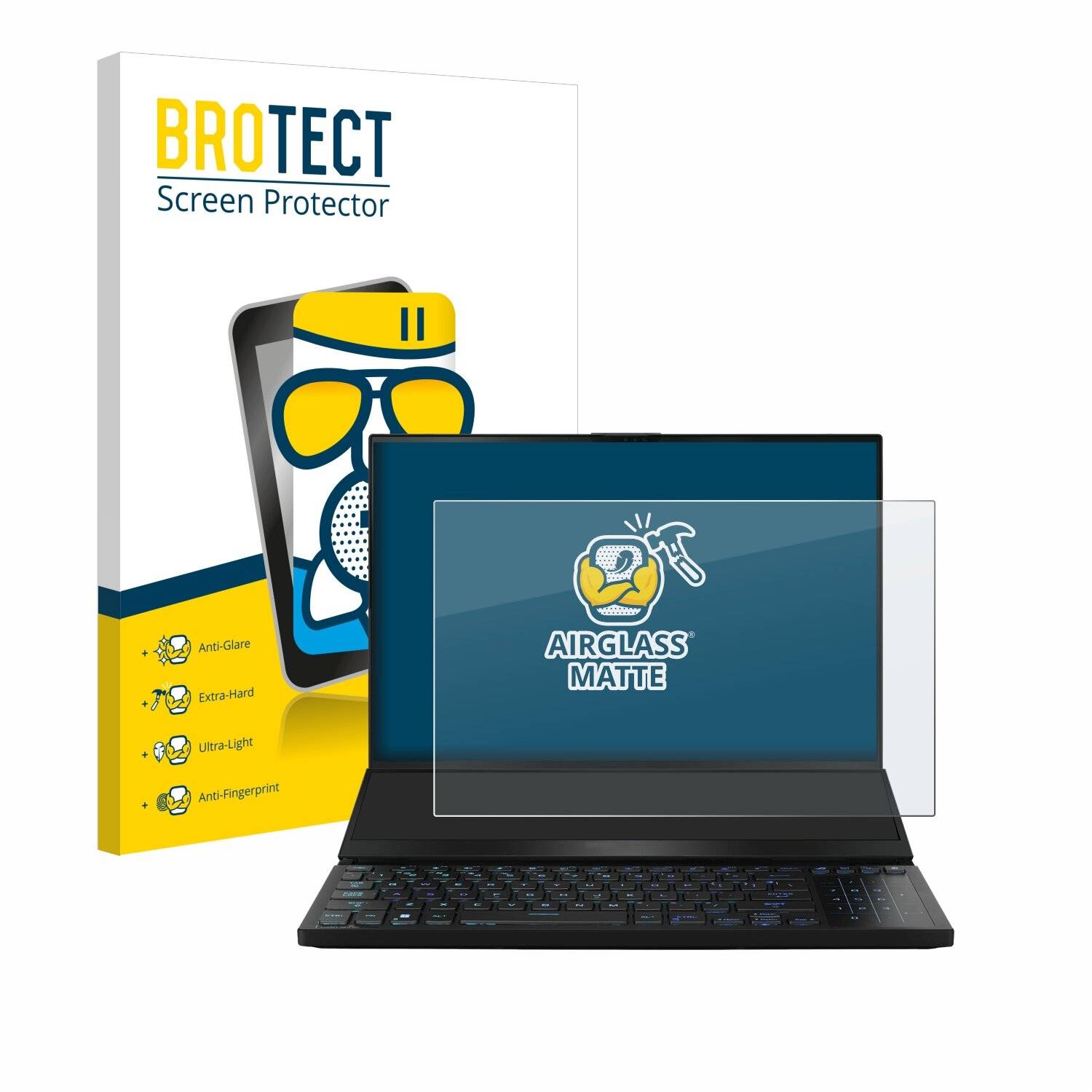 BROTECT AirGlass Matt Glas Panzer Folie für ASUS ROG Zephyrus Duo 16