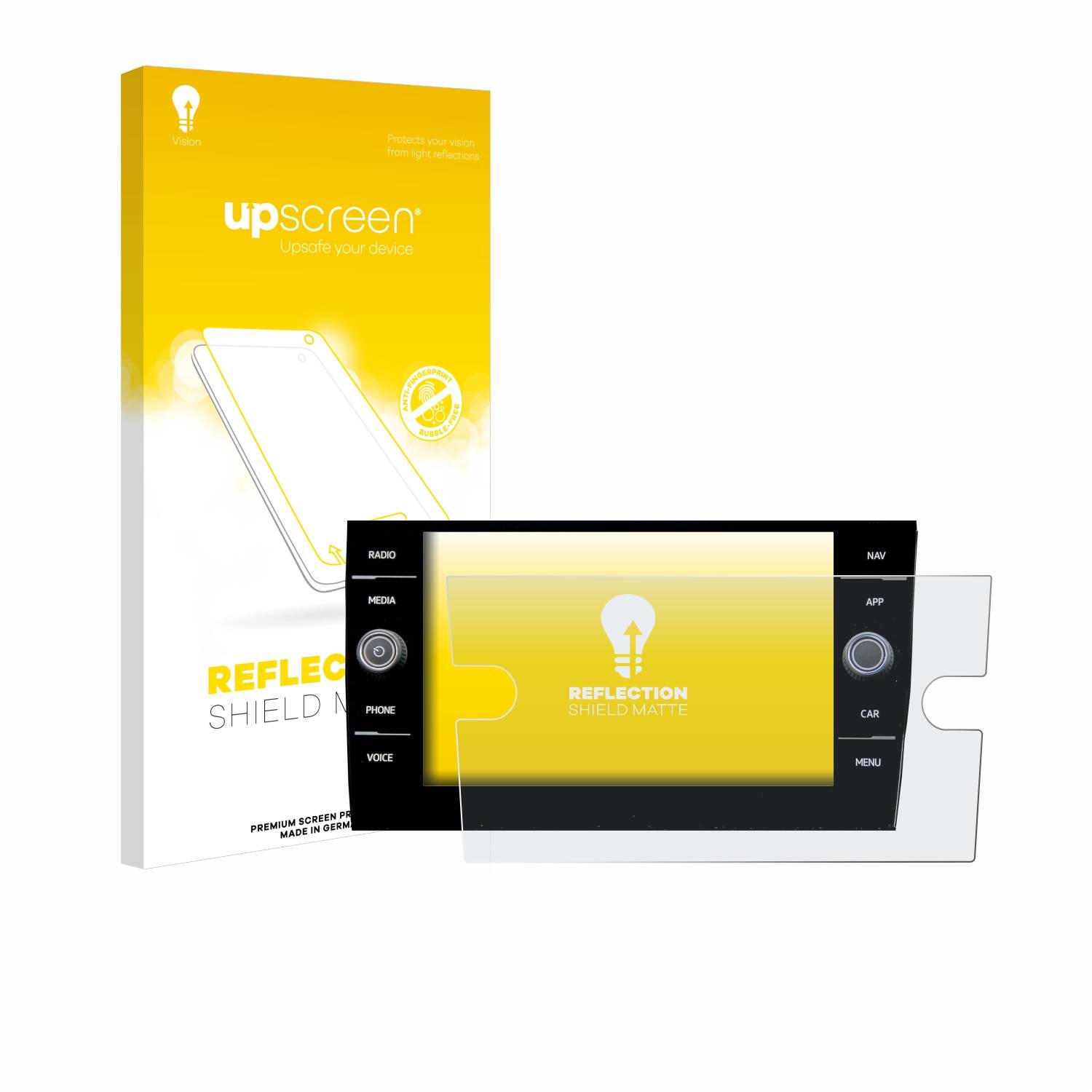 upscreen Reflection Shield Matt Schutzfolie für Volkswagen Taigo Discover Media 8? 2023
