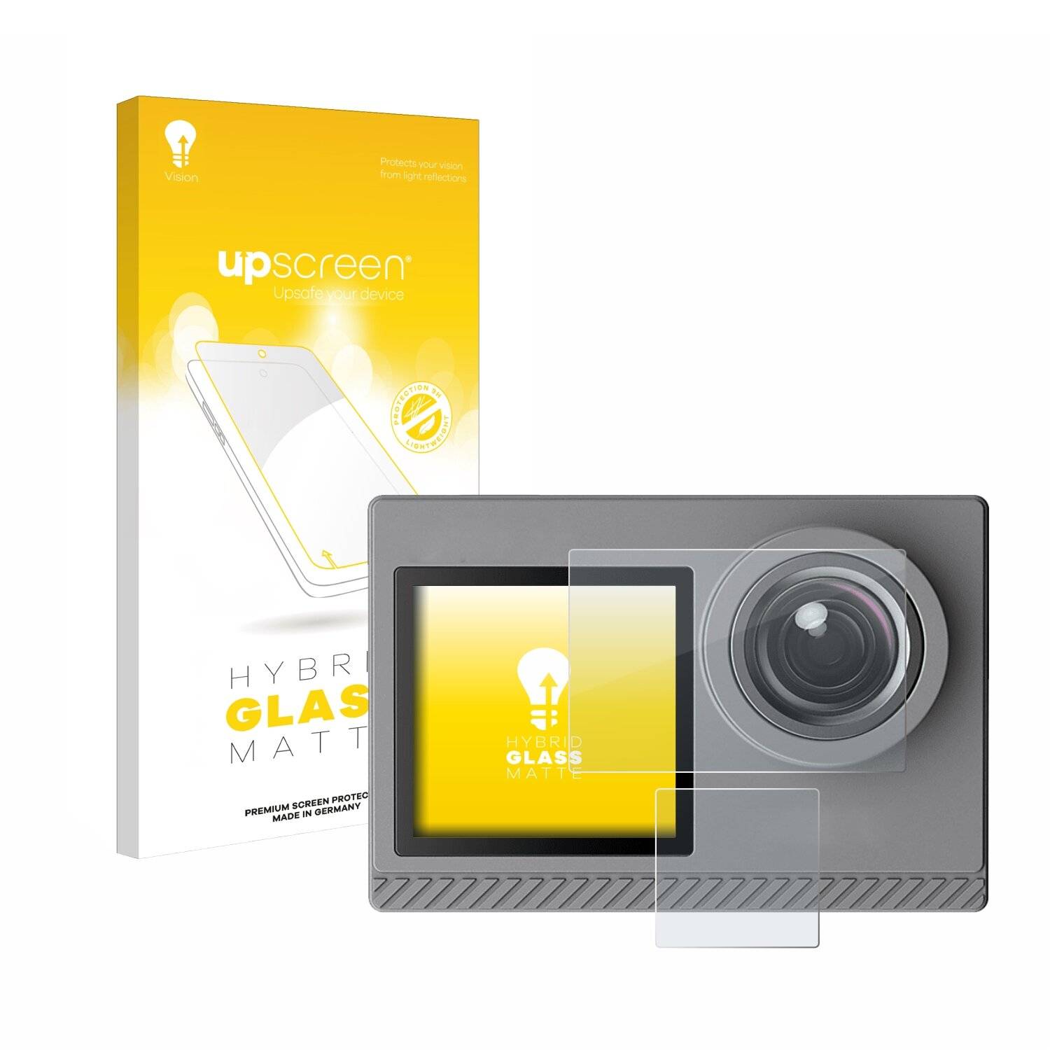 upscreen Hybrid Glas Matt Panzer-Folie für Akaso Brave 4