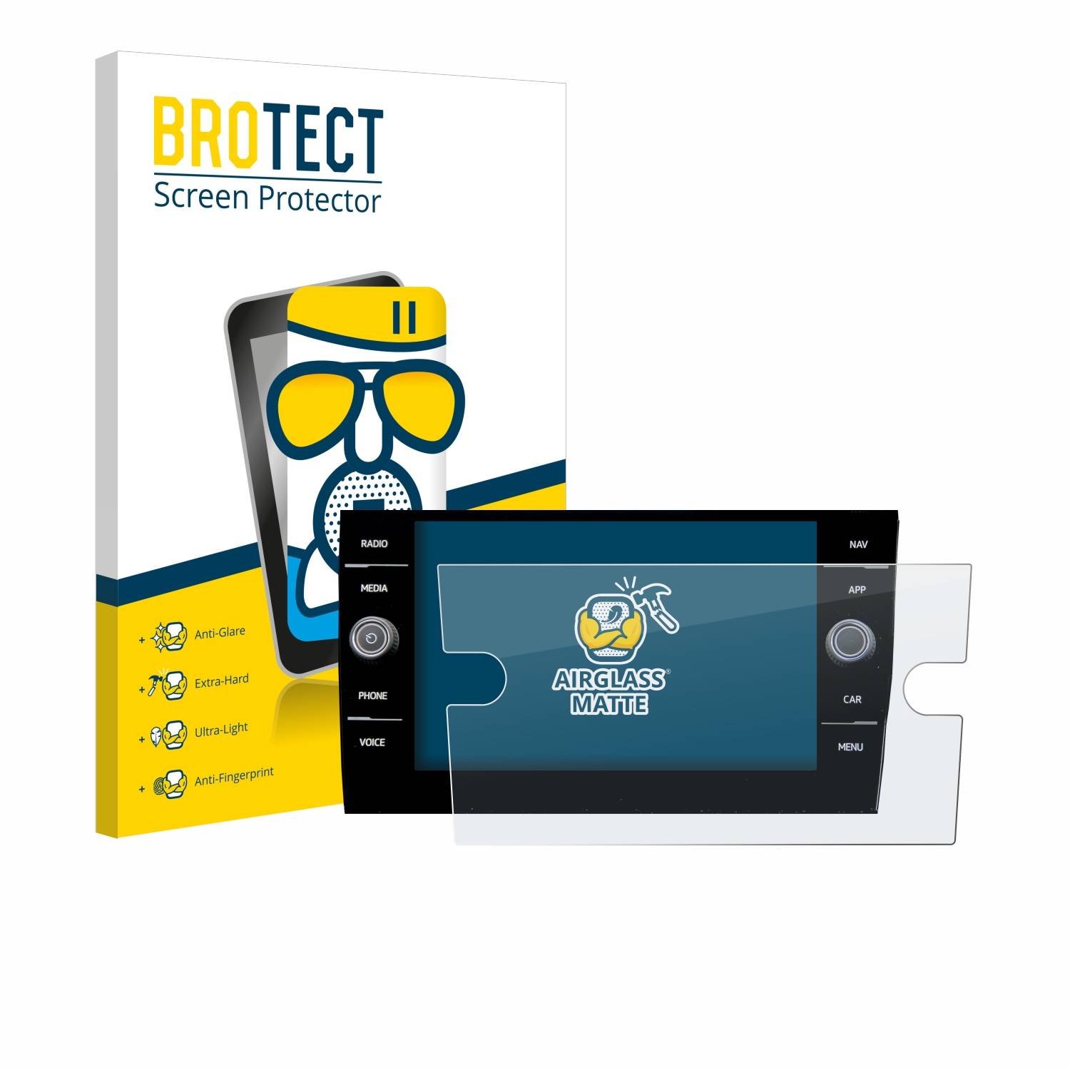 BROTECT AirGlass Matt Glas Panzer Folie für Volkswagen Taigo Discover Media 8? 2023