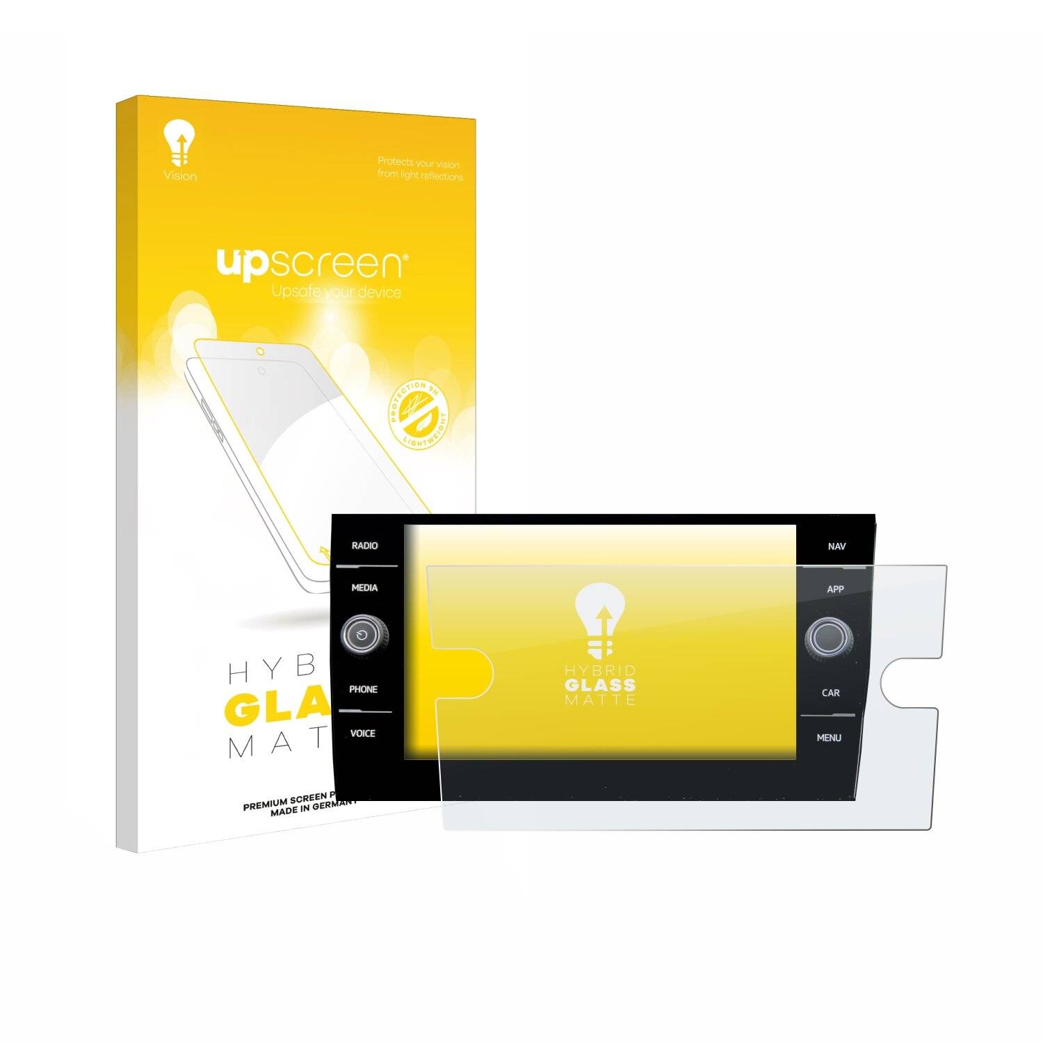 upscreen Hybrid Glas Matt Panzer-Folie für Volkswagen Taigo Discover Media 8