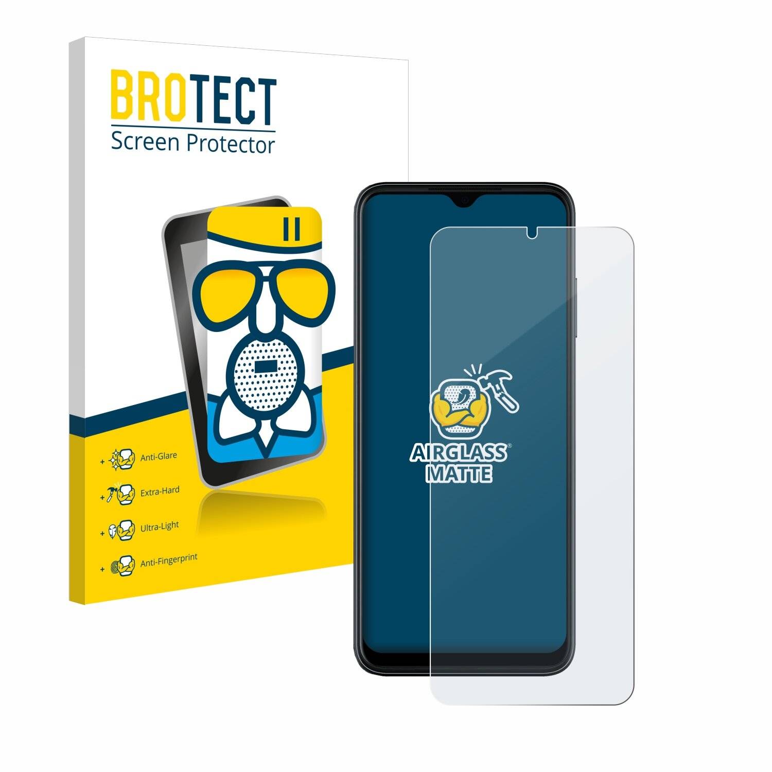 BROTECT AirGlass Matt Glas Panzer Folie für T-Mobile Revvl 6 Pro
