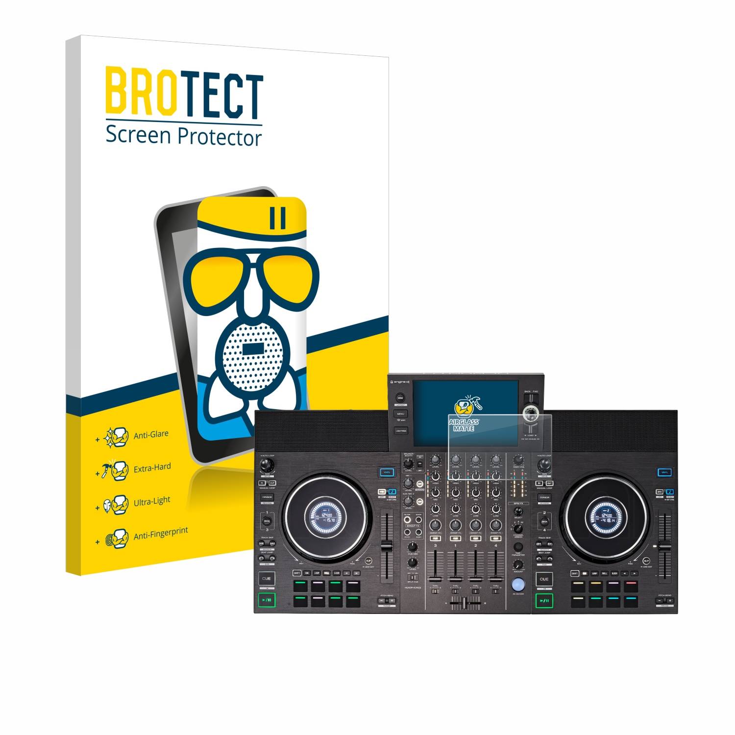 BROTECT AirGlass Matt Glas Panzer Folie für Denon DJ SC LIVE 4