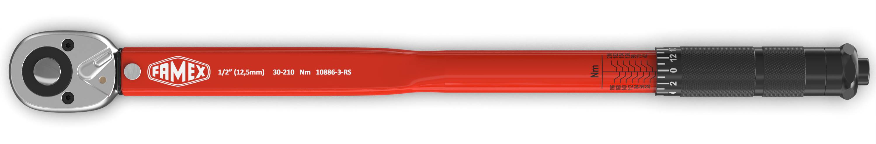 FAMEX 10886-3-RS-KS Drehmomentschlüssel Set 1/2 Zoll (12,5mm) 30-210 Nm - mit Spezial-Einsätze für Radschrauben