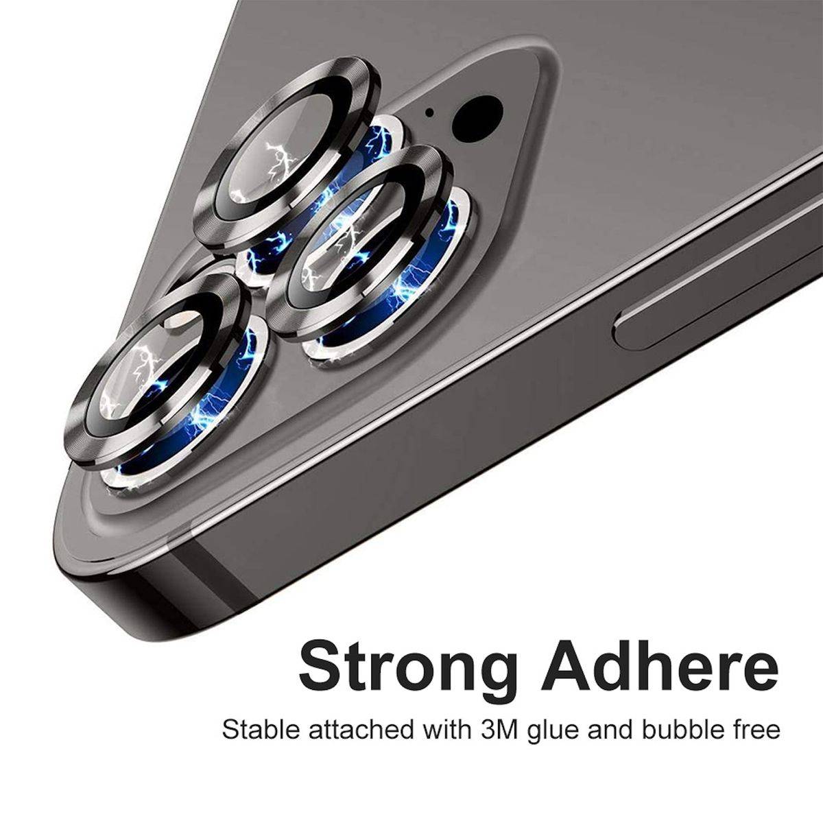 Für Apple iPhone 15 Pro / Pro Max Schutzglas Kamera Linse H9 Grau