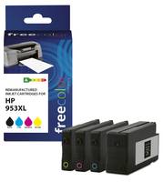 FREECOLOR - Patrone HP 953XL color BK/C/M/Y remanufactured - Wiederaufbereitet - Kompatibel