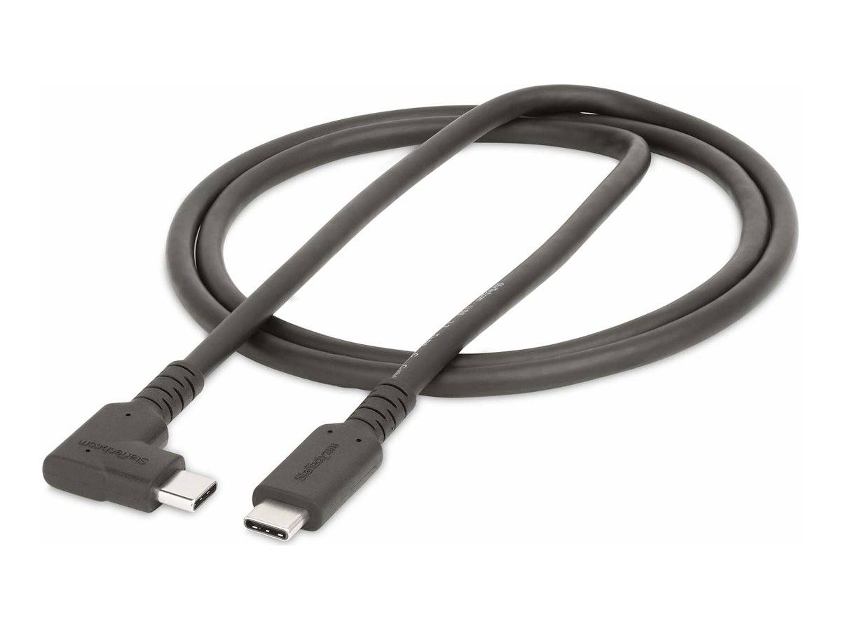 StarTech.com 3ft (1m) Rugged Right Angle USB-C Cable, USB 10 Gbps, USB C to C Data Transfer Cable, 4K 60Hz DP Alt Mode,