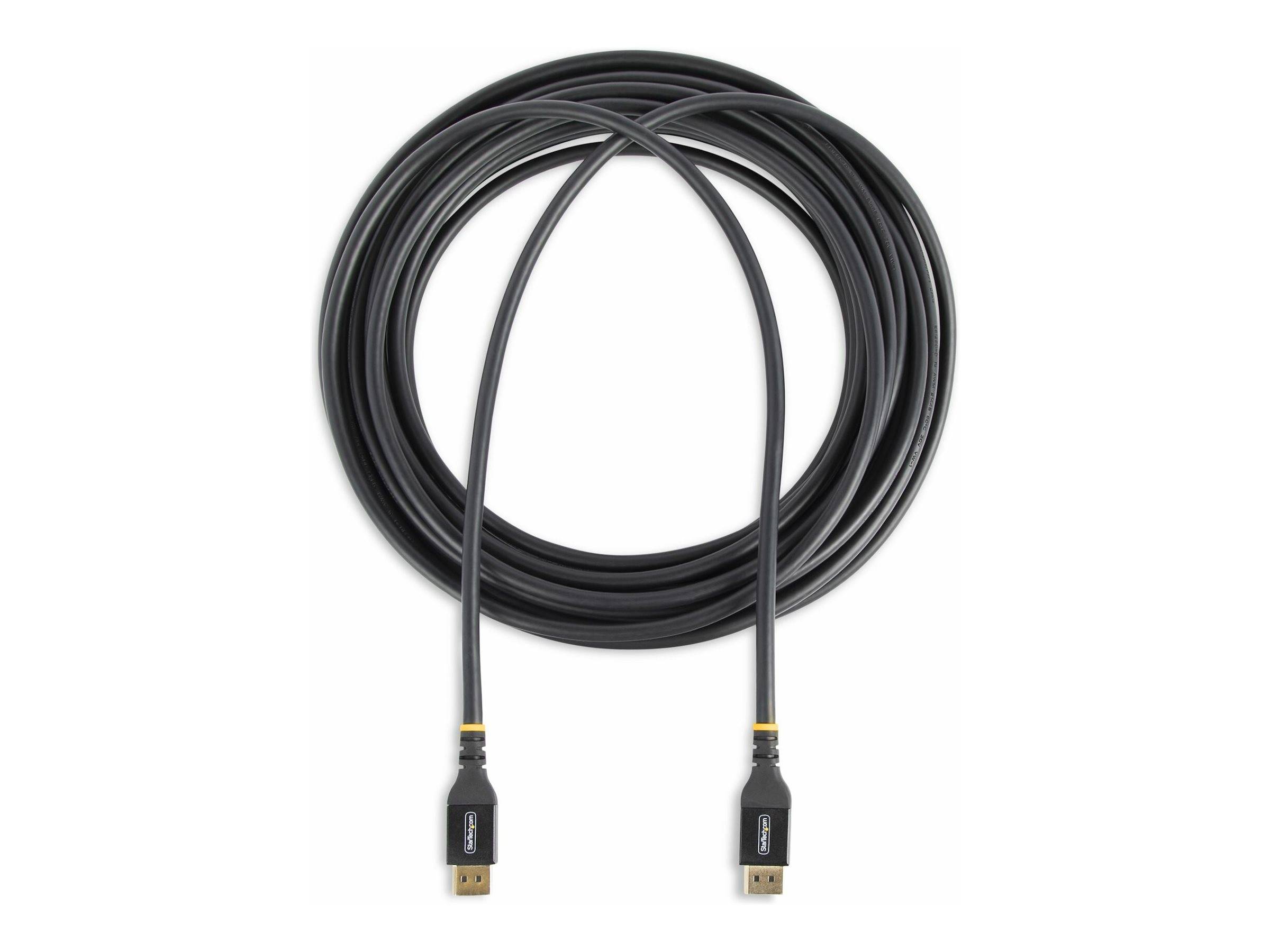 StarTech.com 50ft (15m) VESA-Certified Active DisplayPort 1.4 Cable, DP8K w/HBR3/HDR10/MST/DSC 1.2/HDCP 2.2, 8K 60Hz, 4K