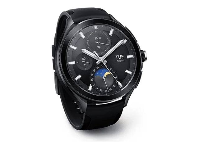 Xiaomi Watch 2 Pro - 46 mm - schwarzes Edelstahl - intelligente Uhr mit Riemen - fluororubber - schwarz - Handgelenkgröß