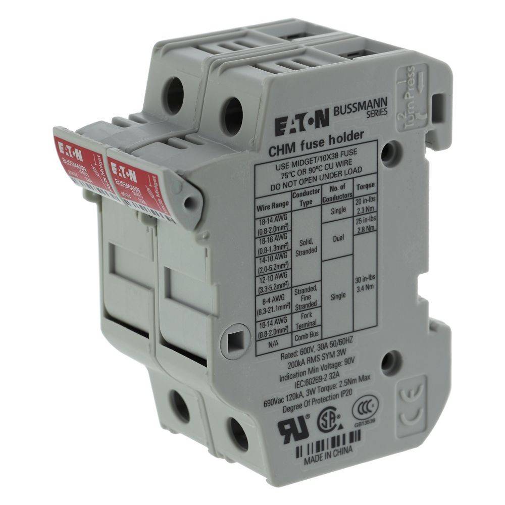 Eaton Sicherungshalter Niedersp. 2Pole 30A #CHM2DU