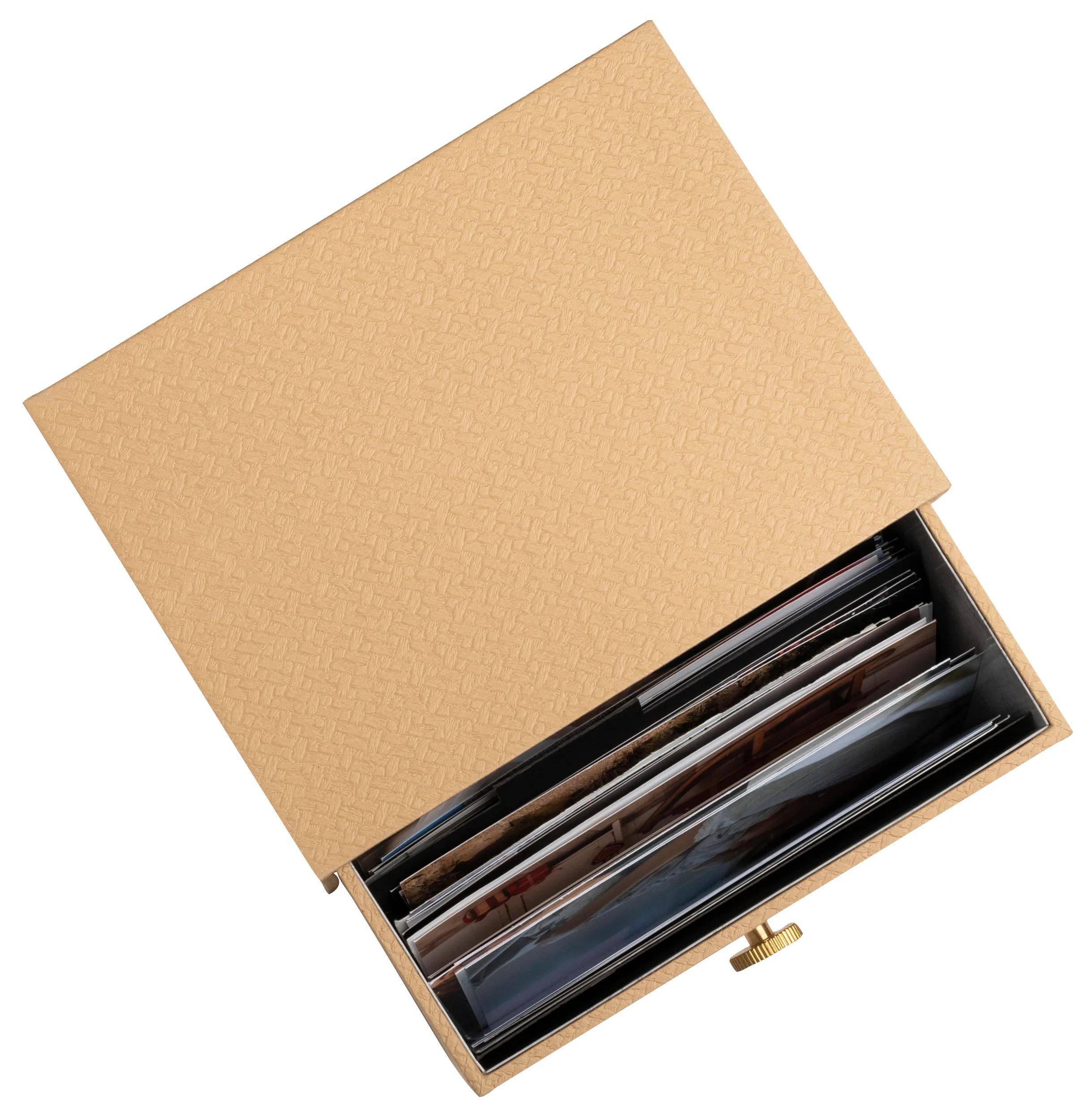 Exacompta 2x Schubladenbox für Fotos Karteikarten 14x177x134 cm Beige 78602E