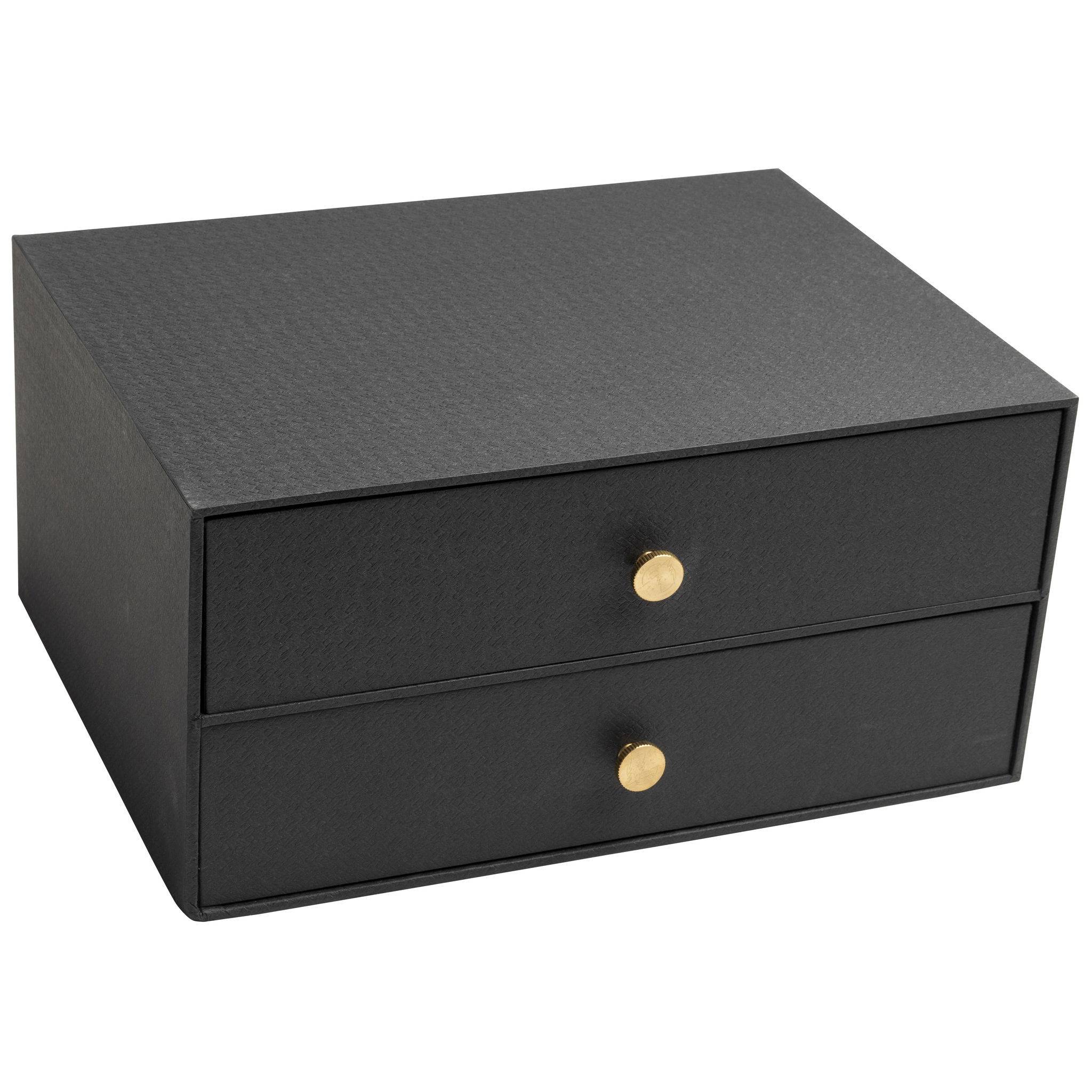 Exacompta Schubladenbox 2 Schubladen 17x355x27 cm A4 Maxi Schwarz 30601E