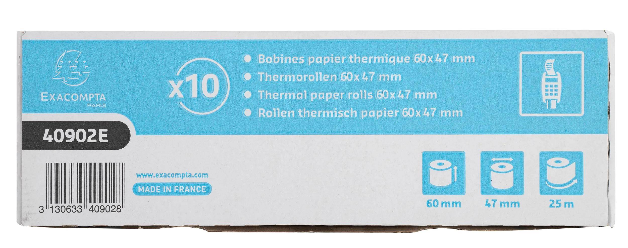 Exacompta 30x Thermorolle 1-lagig 55g/m2 60x25mx12 - Weiß - 40902E