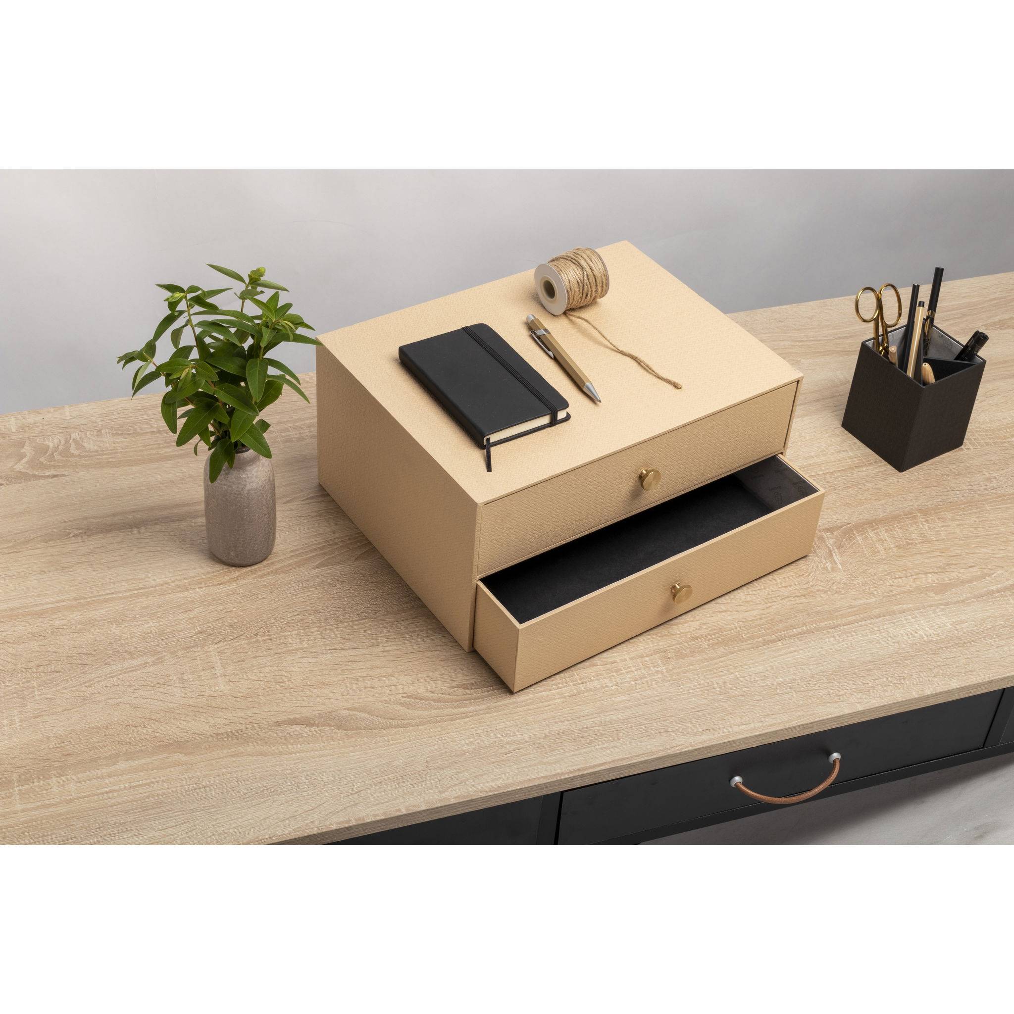 Exacompta Schubladenbox 2 Schubladen 17x355x27 cm A4 Maxi Beige 30602E