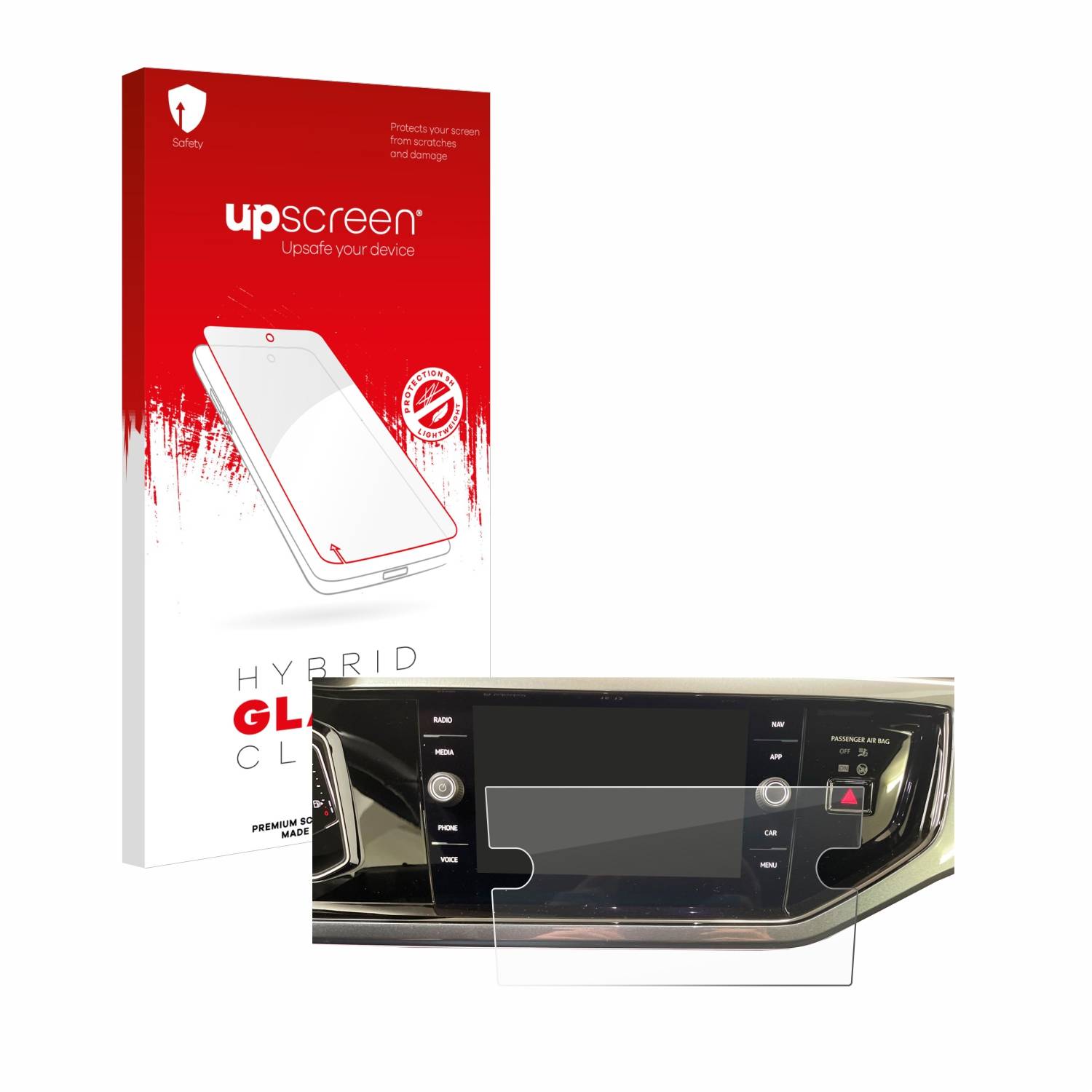 upscreen Hybrid Glas Panzer-Folie für Volkswagen Polo VI Ready 2 Discover 8