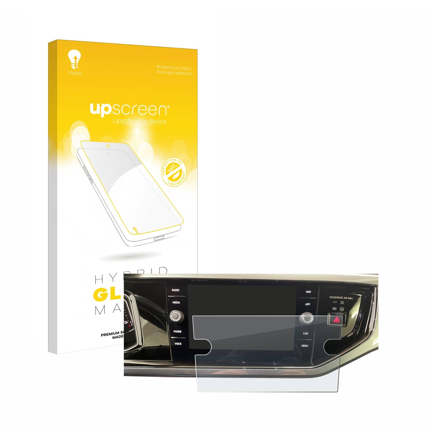 upscreen Hybrid Glas Matt Panzer-Folie für Volkswagen Polo VI Ready 2 Discover 8