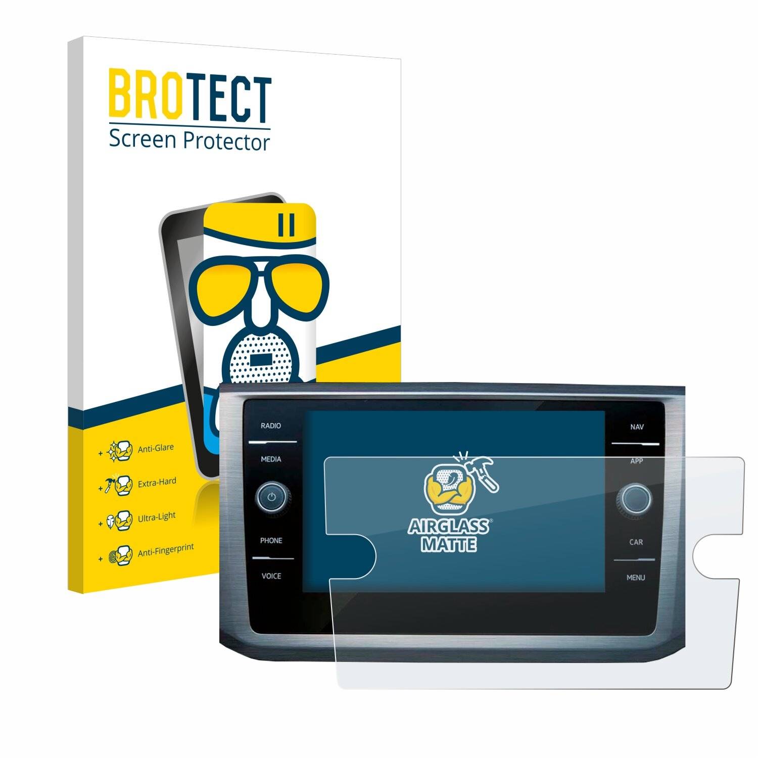 BROTECT AirGlass Matt Glas Panzer Folie für Volkswagen Passat B8 Discover Media