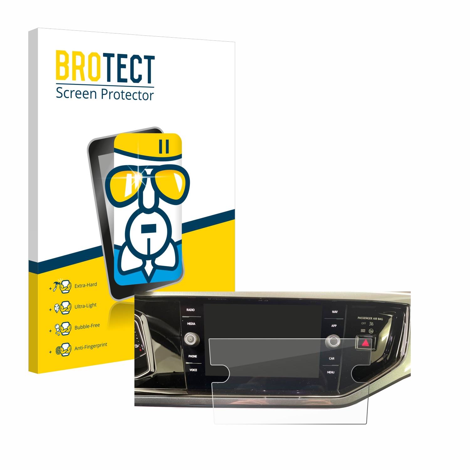 BROTECT AirGlass Glas Panzer-Folie für Volkswagen Polo VI Ready 2 Discover 8 - Schutzglas
