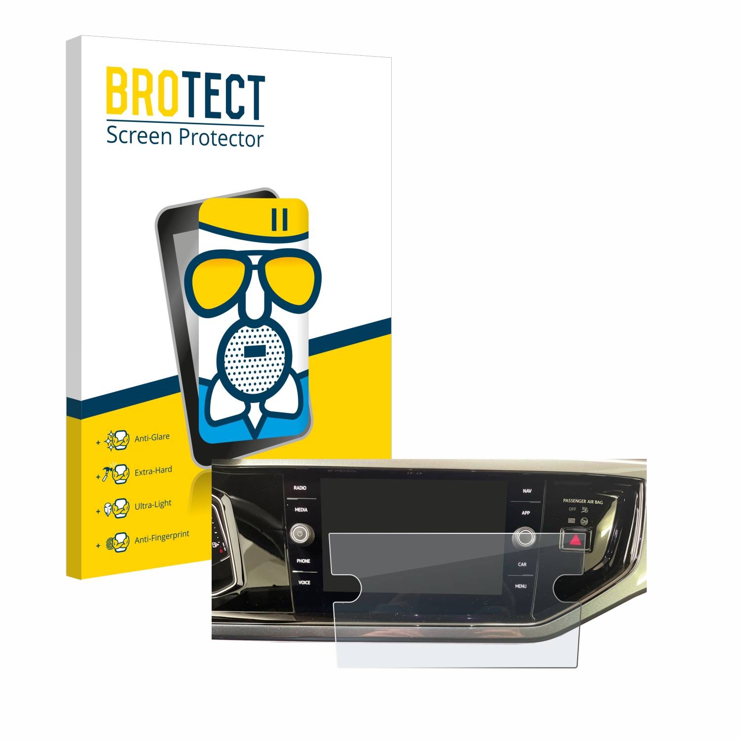 BROTECT AirGlass Matt Glas Panzer Folie für Volkswagen Polo VI Ready 2 Discover 8