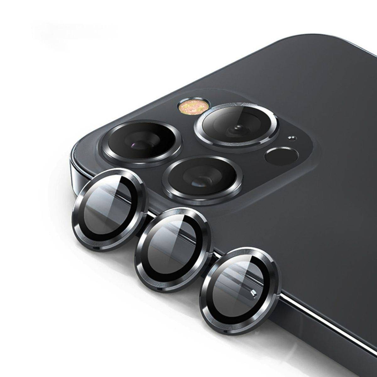 Für Apple iPhone 15 Pro / Pro Max Schutzglas Kamera Linse H9 Schwarz